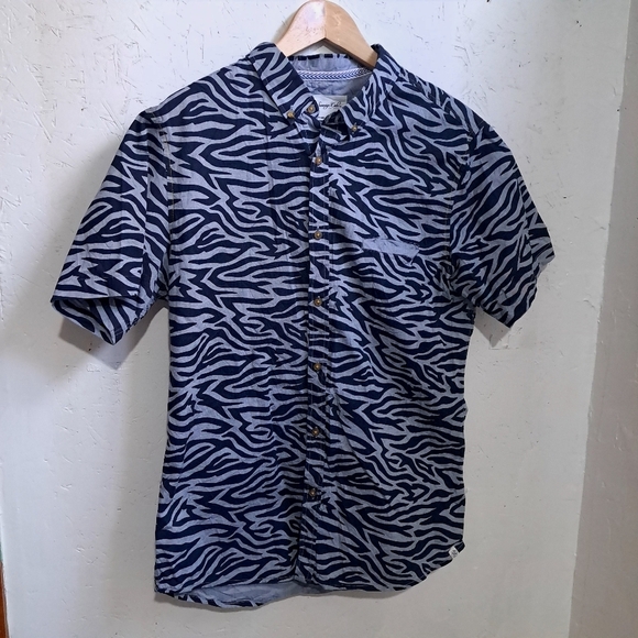 Sovereign code |Men's Zebra Print Shirt - Black and blue - Picture 1 of 10